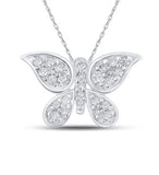 10K Yellow Gold Diamond Butterfly Pendant 1/6 Cttw Style Code Pl210200 White Charms & Pendants