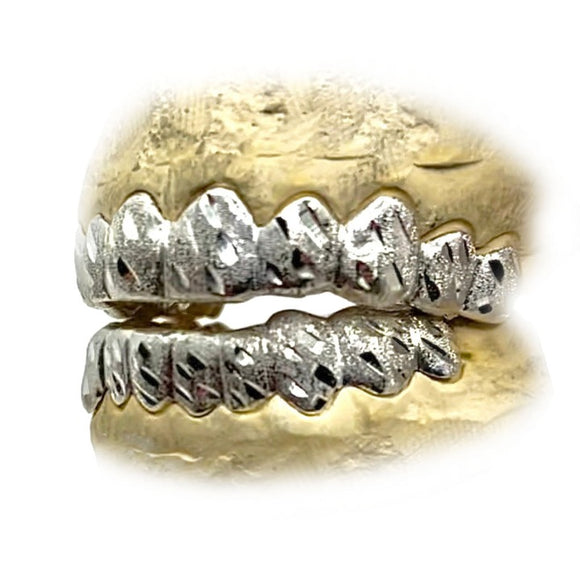 Full “S Cuts” with Diamond Dust Grillz Top & Bottom Set
