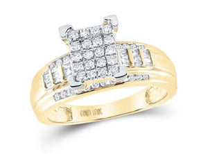 10K Yellow Gold Round Diamond Bridal Engagement Ring 1/2 Cttw Size 9 Style Code Jrww2916-S9 Rose