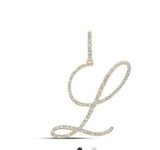 10K Gold Round Diamond L Initial Letter Pendant 1/2 Cttw Style Code Po9806-L