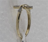 10K Gold Round Diamond Cross Ring 1/10 Cttw