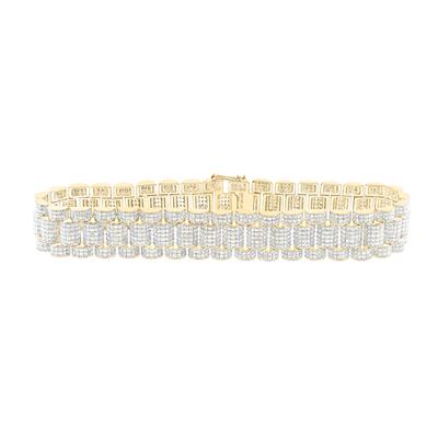 10K Two-Tone Gold Mens Bracelet 8-7/8 Ctw-Dia (13.5Mm)