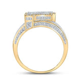 10K Two-Tone Gold Round Diamond F Initial Letter Ring 1 Cttw