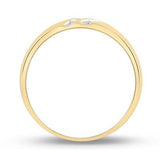 10K Gold Round Diamond Mens Wedding Band Ring 1/8 Cttw