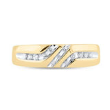 10K Gold Round Diamond Mens Wedding Band Ring 1/8 Cttw