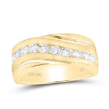 Gold ring with diamonds on a white background