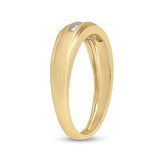 10K Or 14K Gold Diamond Mens Wedding Band Ring 1/12 Cttw