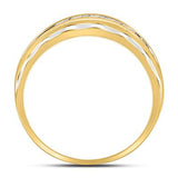 10K Two-Tone Gold Round Diamond Mens Wedding Band Ring 1/4 Cttw