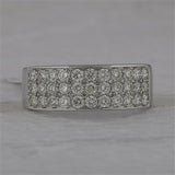 14k White Gold Diamond Pave Men's Band Ring 1-3/8 CTTW