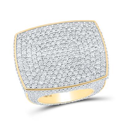 10K Yellow Gold Diamond Rectangle Pave Ring 14 Cttw