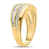 10K Gold Round Diamond Wedding Band Ring 1/4 Cttw