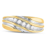 10K Gold Round Diamond Wedding Band Ring 1/4 Cttw