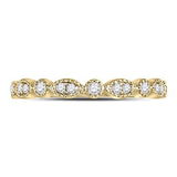 10K Gold Round Diamond Marquise Dot Stackable Band Ring 1/6 Cttw