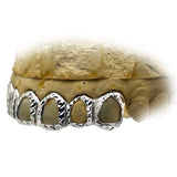 Open Face Grillz with Diamond Cuts Top or Bottom 6pc