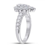 14K White Gold Pear Diamond Bridal Engagement Ring 2-3/8 Cttw (Certified)