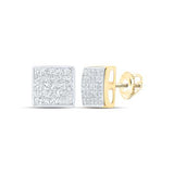 14K Gold Princess Diamond Square Earrings 1 Cttw Yellow