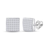 14K Gold Princess Diamond Square Earrings 1 Cttw White