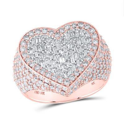 10k Rose Gold Diamond Heart Ring 2-3/4 CTTW