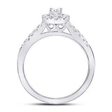 14K White Gold Oval Diamond Solitaire Bridal Engagement Ring 1/5 Ctw (Certified)
