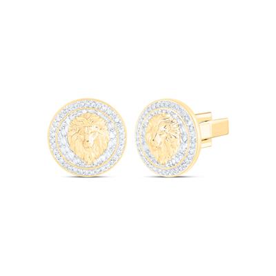 1 1/3Ctw-Dia Round Cuff Links With Lion Face
