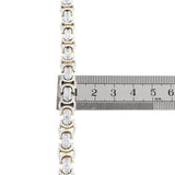 10k Gold Baguette Diamond Link Men's Bracelet 3-3/4 CTTW  8.5"