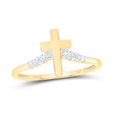 1/10 Ctw-Dia Cross Ring Yellow