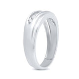 10k Gold Diamond Single Row Men's Wedding Band 1/4 CTTW