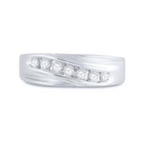10k Gold Diamond Single Row Men's Wedding Band 1/4 CTTW