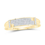 10K Gold Round Diamond Square Matching Wedding Ring Set 1/2 Cttw
