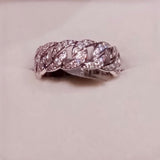Sterling Silver Ladies Moissanite Cuban Band