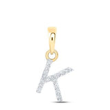 10K Gold Diamond K Initial Pendant .03 Cttw