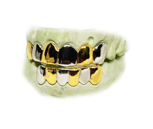 Two-Tone Yellow & White Grillz 6 on 6