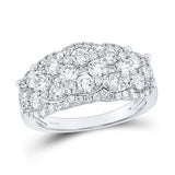 14Kt Gold Round Diamond Vintage-Inspired Fashion Ring 2 Cttw White