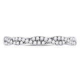 10K Gold Round Diamond Woven Twist Stackable Band Ring 1/4 Cttw