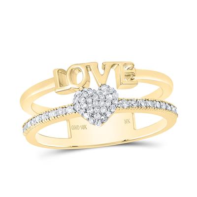 10k Yellow Gold Heart Love Ring 1/5 CTW-DIA
