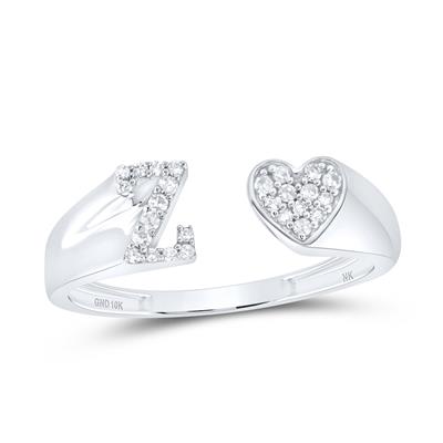 1/10Ctw-Diainitial Z Ladies Heart Ring White