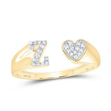 1/10Ctw-Diainitial Z Ladies Heart Ring Yellow