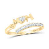 10K Gold Diamond Mom Ring 1/12 Cttw Yellow