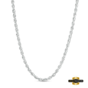 10K White Gold Rope Chain 2Mm