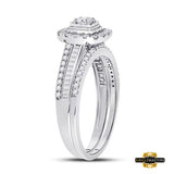 10K White Gold Round Diamond Bridal Wedding Ring Set 5/8 Cttw