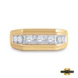 10K Yellow Gold Round Diamond Flat Top Band Ring 1 Cttwstyle Code Geoc8003