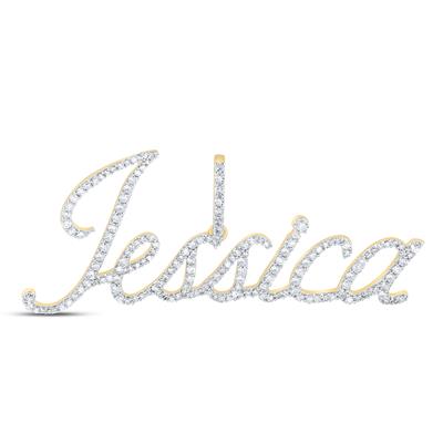 10k Yellow Gold Diamond “Jessica” Name Pendant 3/4 CTTW