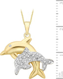 10k Yellow Gold Diamond Dolphin 1/10 CTTW