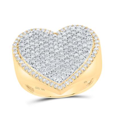 10k Yellow Gold Diamond Heart Ring 1-1/2 CTTW