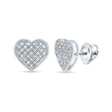 10k Gold Diamond Heart Earrings 1/6 CTTW