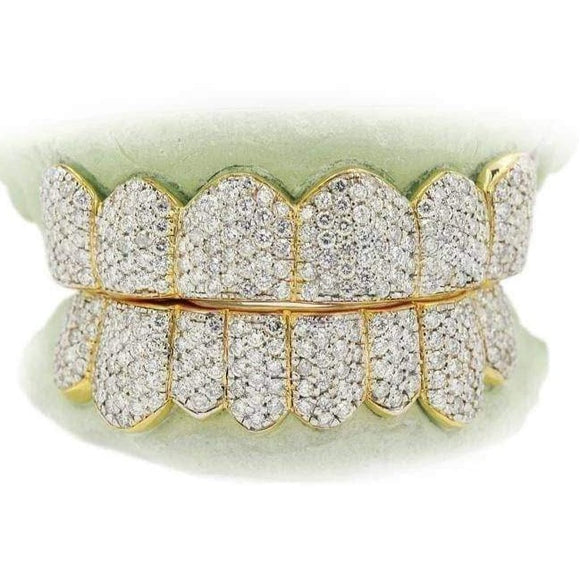 Iced Out Honeycomb Moissanite Grills Top & Bottom Set