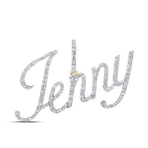 10k Yellow Gold Diamond "JENNY" Name Pendant 5/8 CTTW