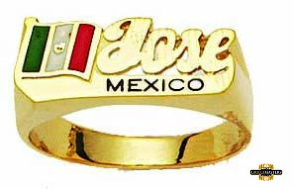Name Ring with Flag #FLR03