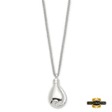 Silver-Plated No Tears In Heaven Memorial Urn Ash Holder Pendant 23.5 Inch Necklace With Poem