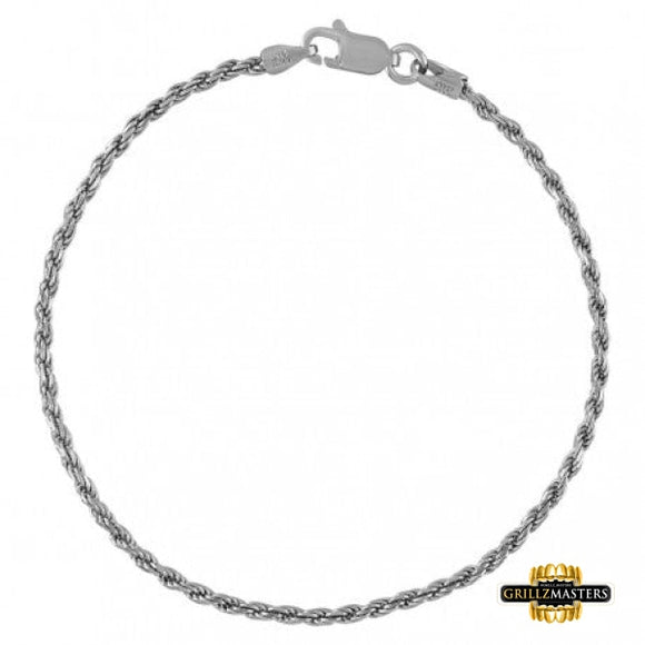 Sterling Silver 2Mm Rope Bracelet